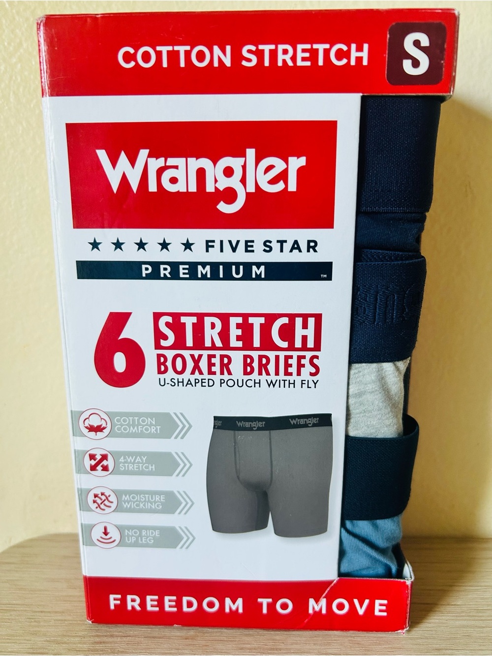 Wrangler Boxer Briefs Variety Pack - Navy, Gray, Blue